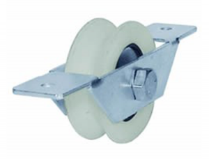 Roldana nylon com suporte aberto canal ½