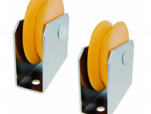 Roldana de nylon em V com caixa para portão