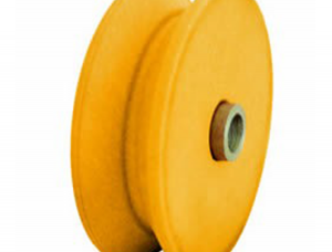 Roldana de nylon em V com bucha e parafuso para portão